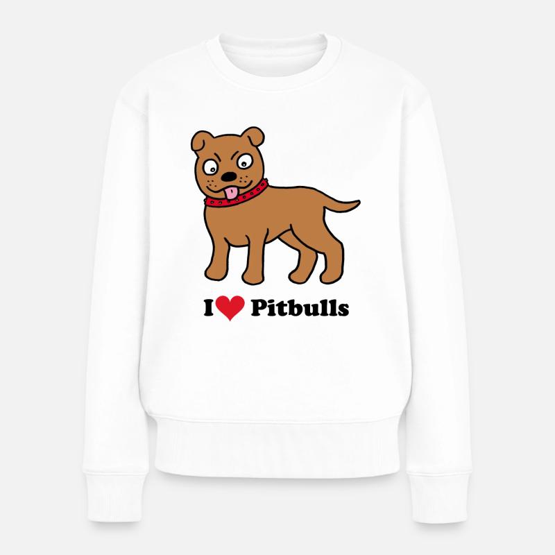 Chien, pit-bull - Pull Premium bio Femme - blanc