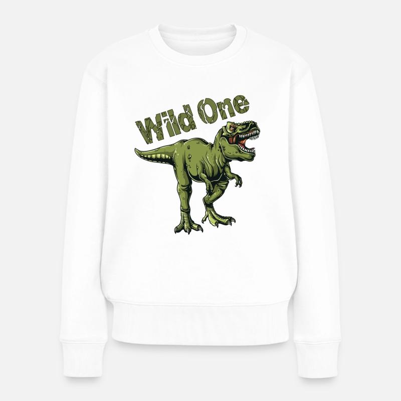 Dinosaure sauvage - Pull Premium bio Femme - blanc