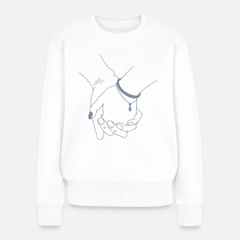 tenir la main - Pull Premium bio Femme - blanc