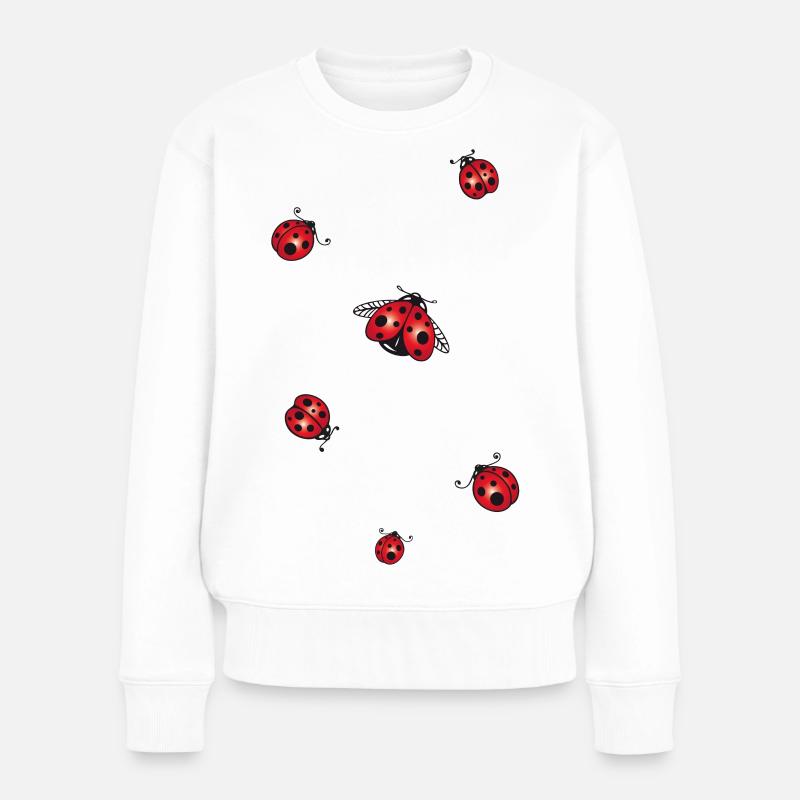 Marienkäfer - Frauen Premium Bio Pullover - Weiß
