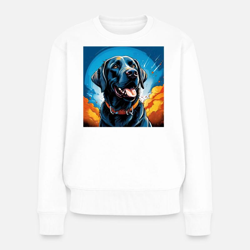 Popartlabrador - Frauen Premium Bio Pullover - Weiß
