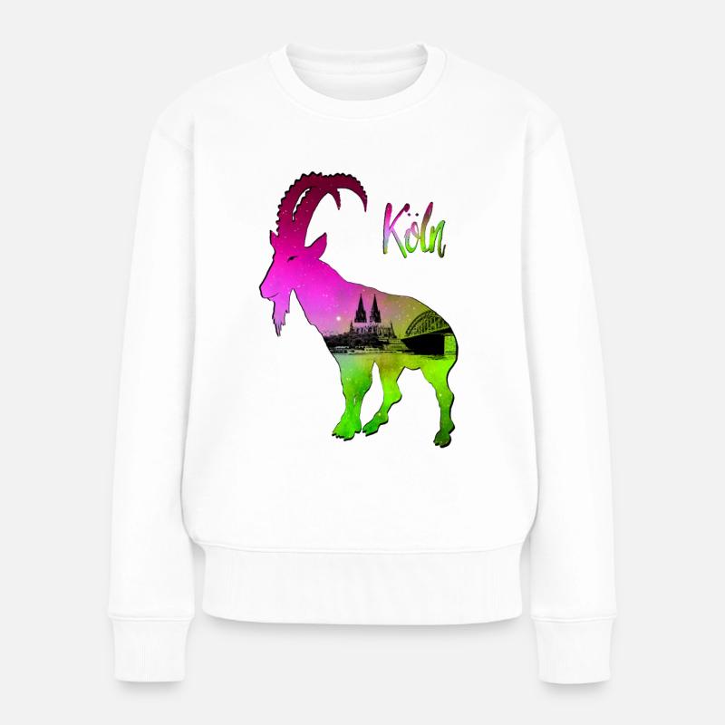 Geissbock Hennes Köln - Frauen Premium Bio Pullover - Weiß
