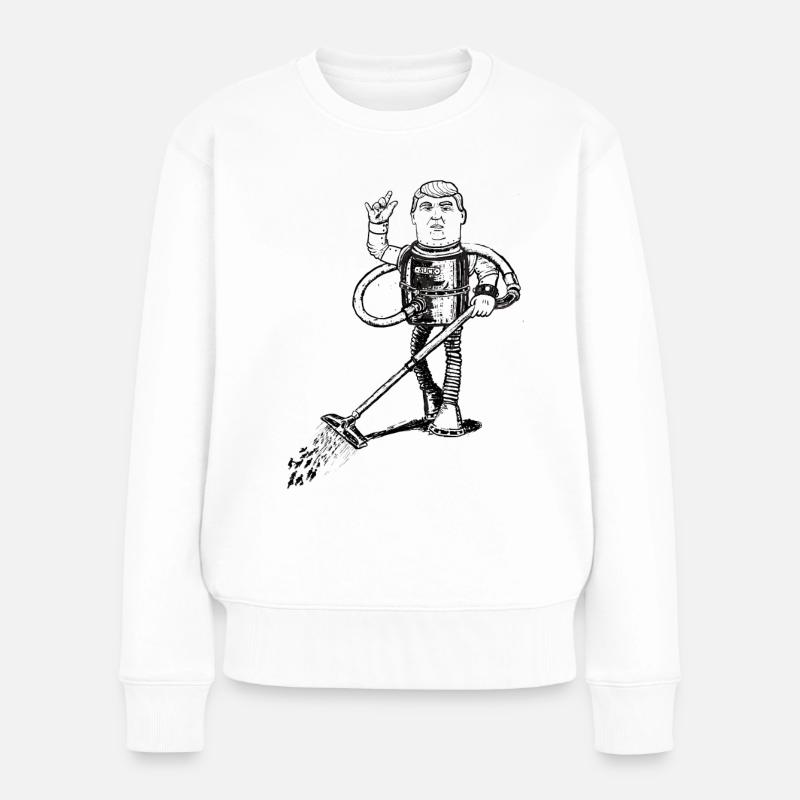 Staubsauger - Frauen Premium Bio Pullover - Weiß