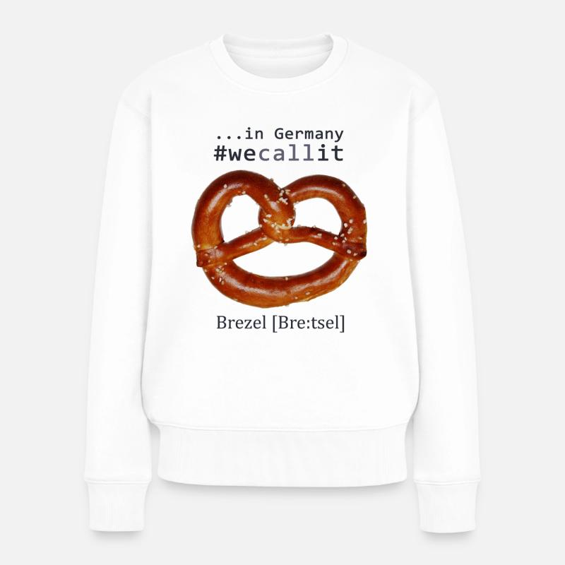 #wecallit Brezel - Frauen Premium Bio Pullover - Weiß