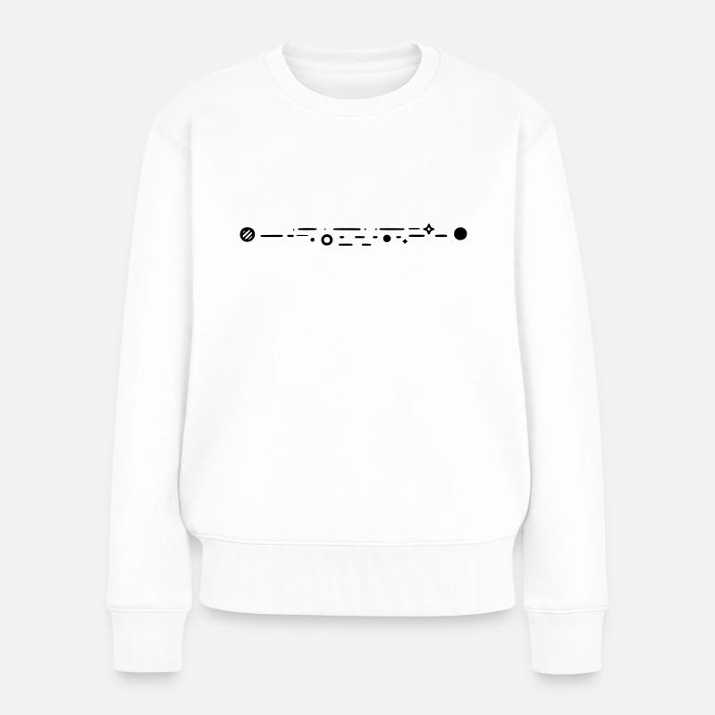 Linie Punkte Muster - Frauen Premium Bio Pullover - Weiß