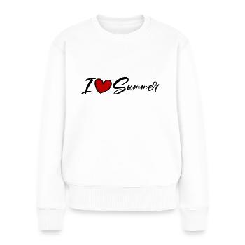 Ich Liebe Sommer - Frauen Premium Bio Pullover - Weiß - Vorne - Julia (174cm)