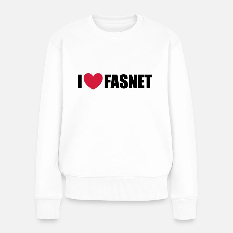 I love Fasnet - Frauen Premium Bio Pullover - Weiß