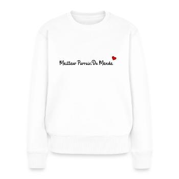 Meilleur parrain du monde - Pull Premium bio Femme - blanc - Devant - Julia (174cm)