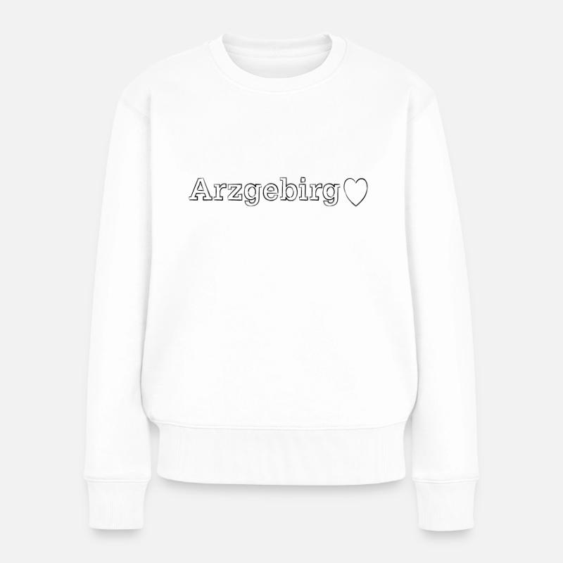 Erzgebirge Heimat Liebe - Frauen Premium Bio Pullover - Weiß