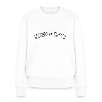 Brooklyn outline black - Frauen Premium Bio Pullover - Weiß - Vorne - Julia (174cm)