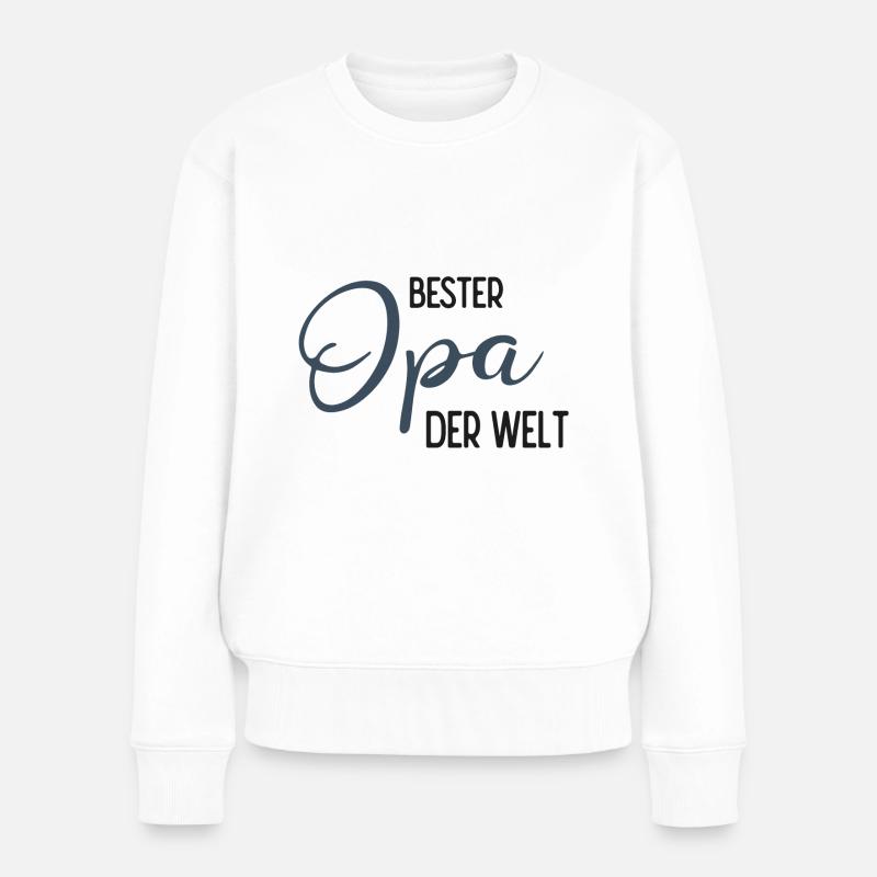 Bester Opa der Welt - Spruchdesign - Frauen Premium Bio Pullover - Weiß