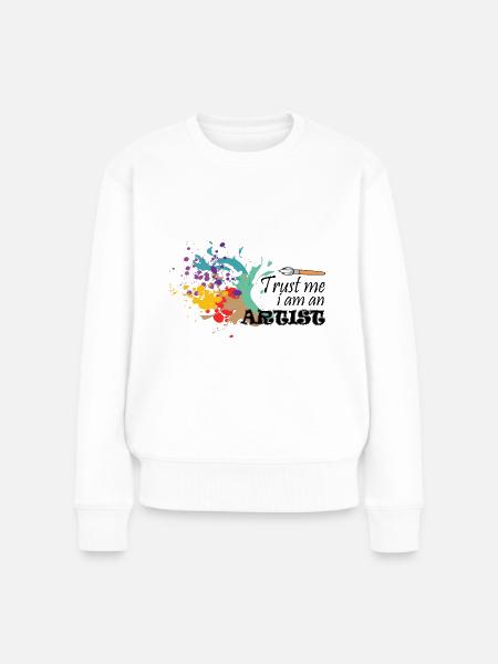 Künstler - Frauen Premium Bio Pullover - Weiß