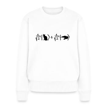 Chat de Schrödinger - Pull Premium bio Femme - blanc - Devant - Julia (174cm)