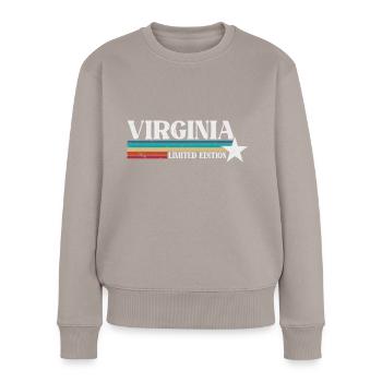 Virginia - Frauen Premium Bio Pullover - Taupe - Vorne - Julia (174cm)