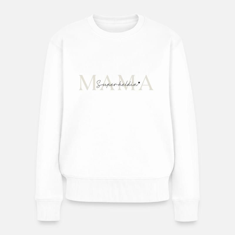 Mama Superheldin - Frauen Premium Bio Pullover - Weiß
