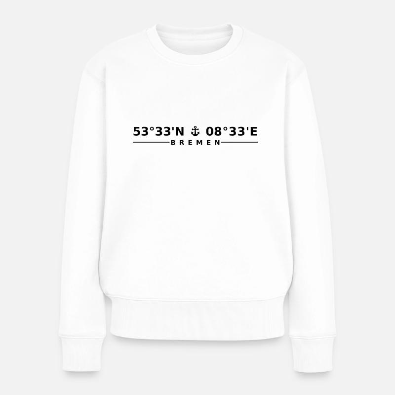 Bremen Koordinaten - Frauen Premium Bio Pullover - Weiß
