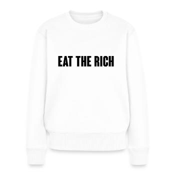 Mangez la conception riche de citation - Pull Premium bio Femme - blanc - Devant - Julia (174cm)
