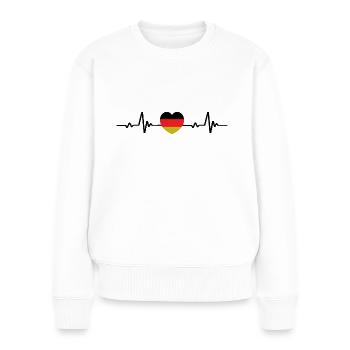 Deutschlandflagge Deutschlandfahne - Frauen Premium Bio Pullover - Weiß - Vorne - Julia (174cm)