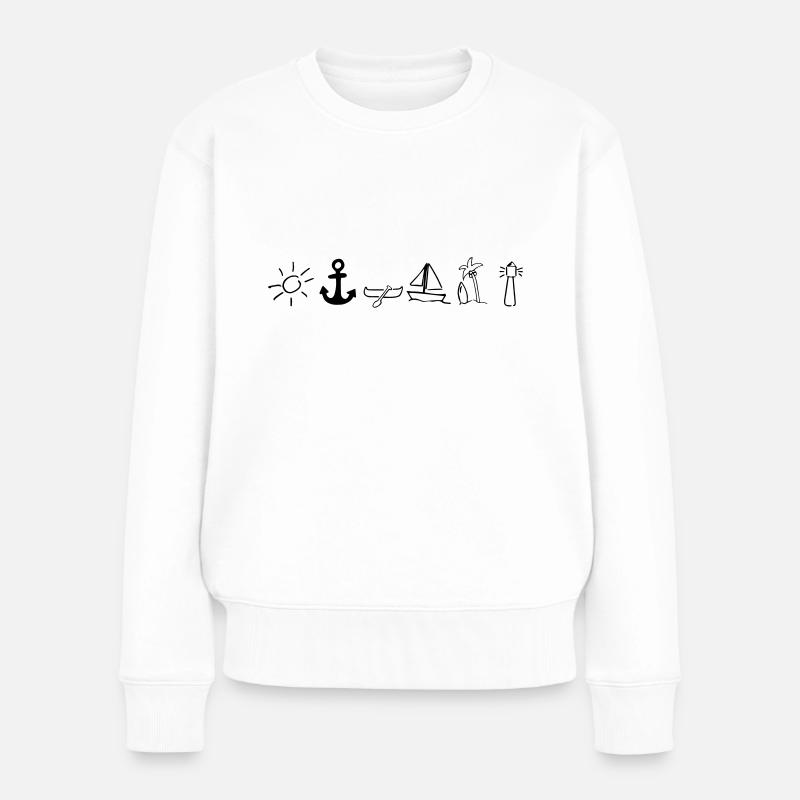 Am Meer - Frauen Premium Bio Pullover - Weiß