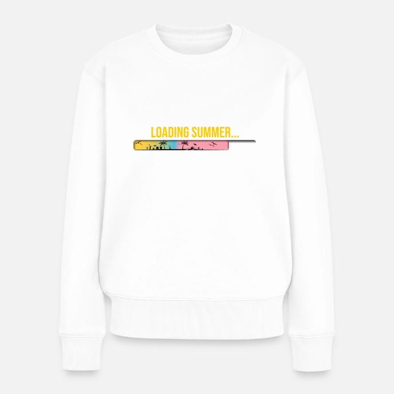 Sommer Ladebalken - Frauen Premium Bio Pullover - Weiß
