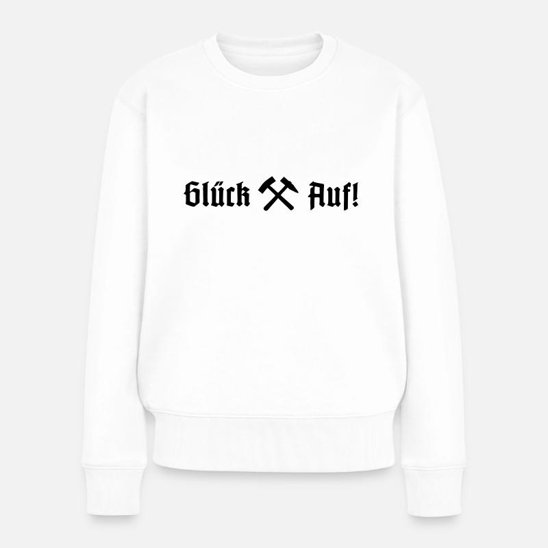 Glück Auf! Glückauf - Frauen Premium Bio Pullover - Weiß