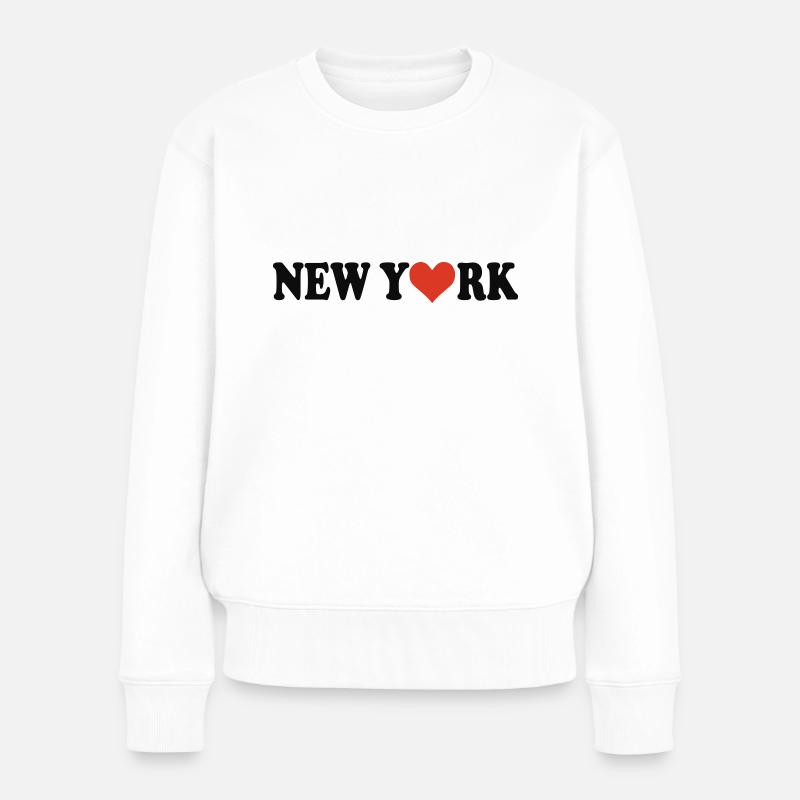 New York - Frauen Premium Bio Pullover - Weiß