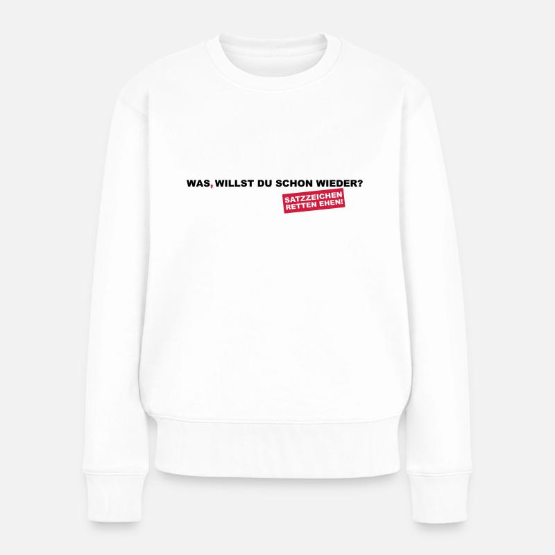 Punctuation save marriages! - Women's Premium Organic Jumper - white