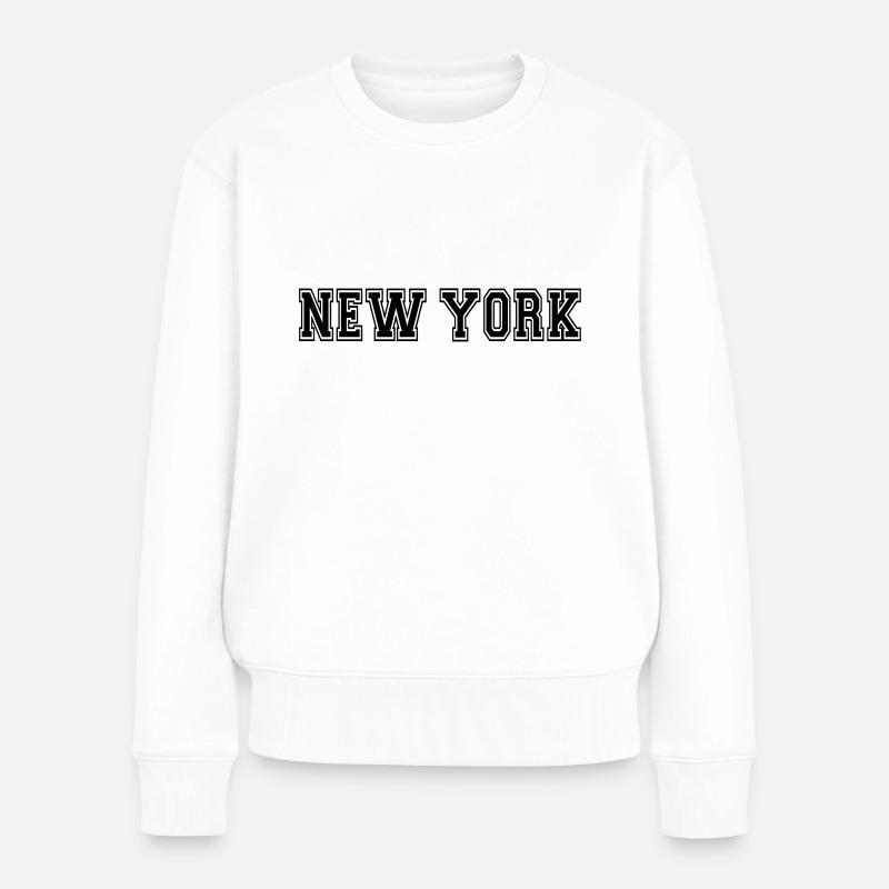 New York - Frauen Premium Bio Pullover - Weiß