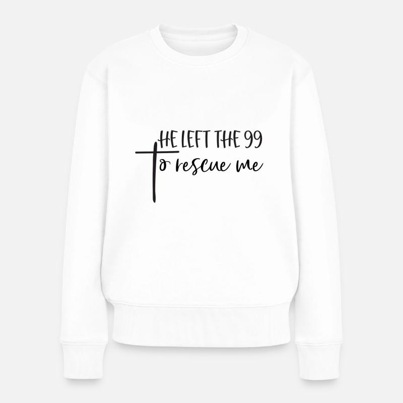 Er hat Die 99 Verlassen mich zu retten - Frauen Premium Bio Pullover - Weiß