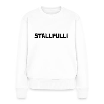 Stallpulli - Pferdestall - Stall - Pferd - Pferde - Frauen Premium Bio Pullover - Weiß - Vorne - Julia (174cm)