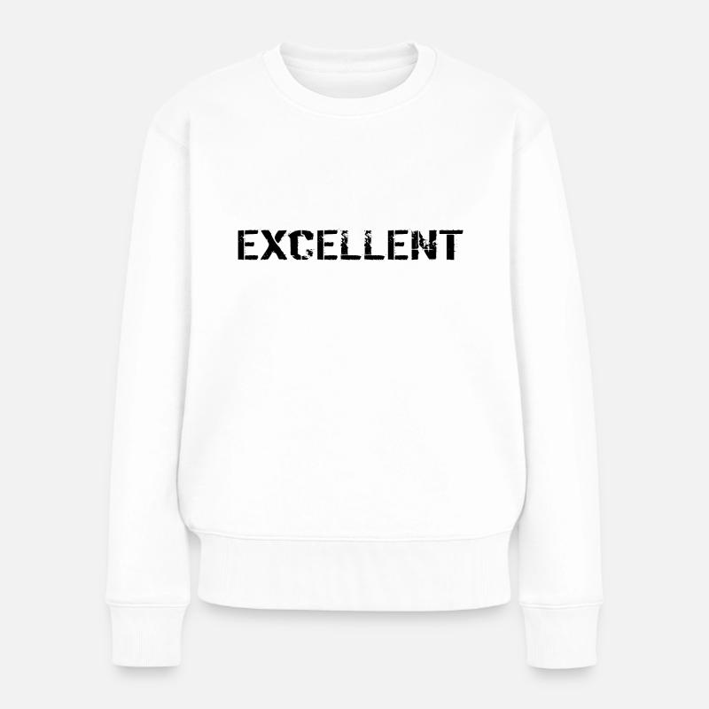 Excellent black - Frauen Premium Bio Pullover - Weiß