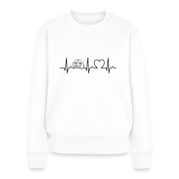 Beagle - Herzkurve Hund - Hundefan - Frauen Premium Bio Pullover - Weiß - Vorne - Julia (174cm)