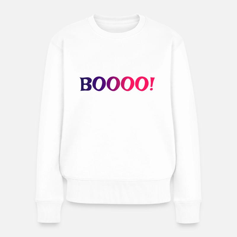 BOOOO 2 - Women's Premium Organic Jumper - white