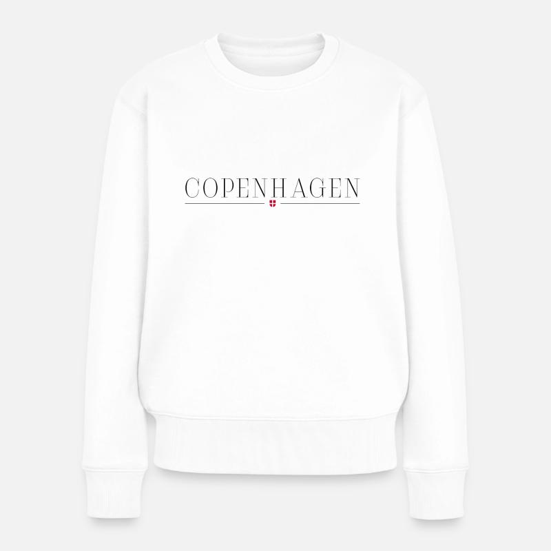 Ich liebe Kopenhagen - Frauen Premium Bio Pullover - Weiß