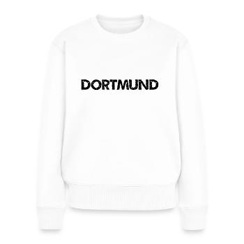 Dortmund Slogan - Ruhrpott - Deutschland - Frauen Premium Bio Pullover - Weiß - Vorne - Julia (174cm)