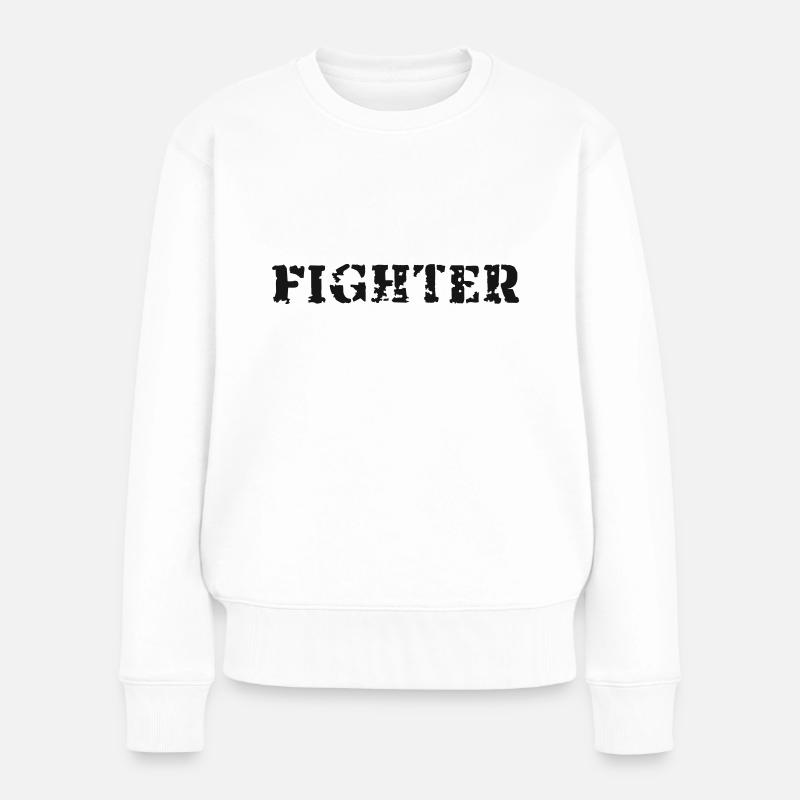 Fighter - Frauen Premium Bio Pullover - Weiß