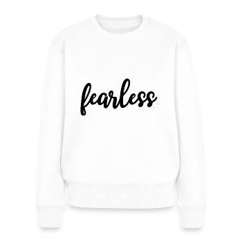 fearless Calligraphie Motivation - Pull Premium bio Femme - blanc - Devant - Julia (174cm)