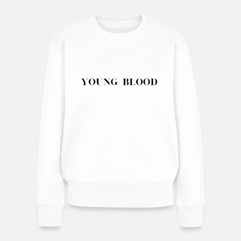 Junges Blut - Frauen Premium Bio Pullover - Weiß