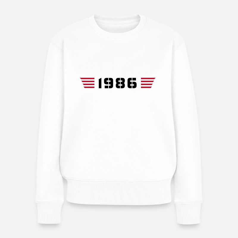 Année de naissance Anniversaire Né en - Fabriqué en 1986 - Pull Premium bio Femme - blanc
