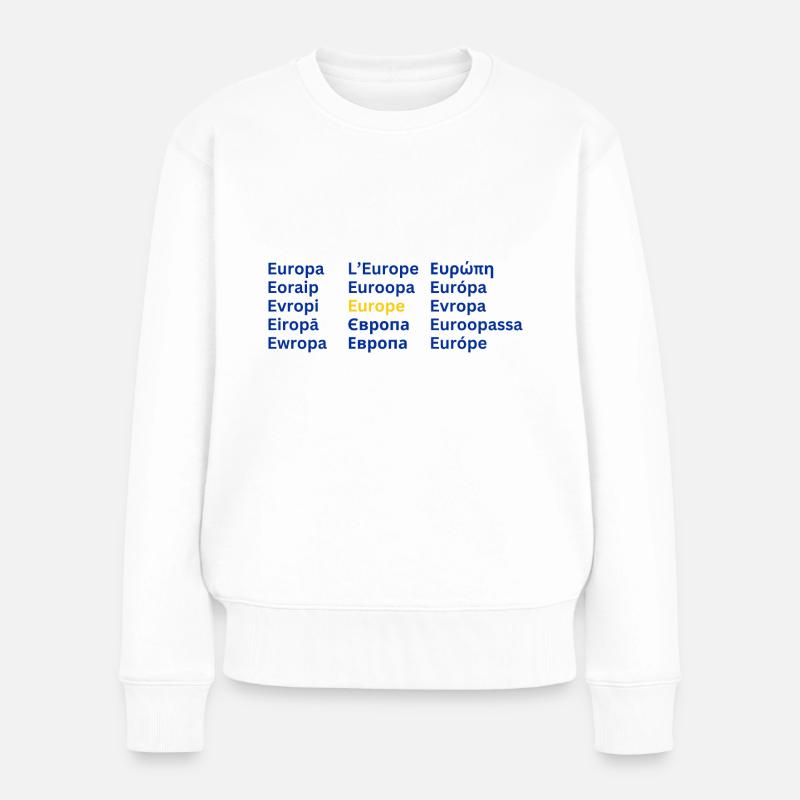 European Unity - Europe - Frauen Premium Bio Pullover - Weiß