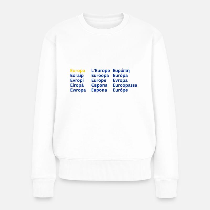 European Unity - Europa - Frauen Premium Bio Pullover - Weiß