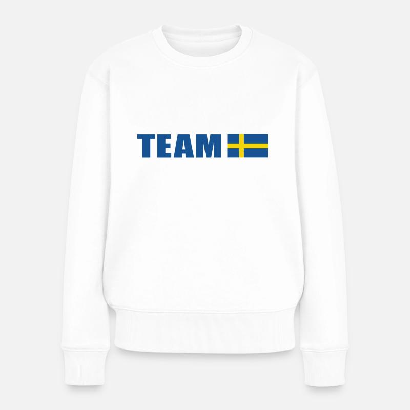 Support-Team Schweden - Frauen Premium Bio Pullover - Weiß