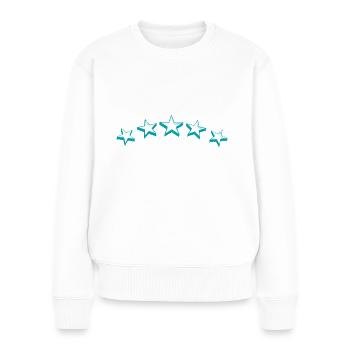 Stars turquoise - Women's Premium Organic Jumper - white - Front - Julia (174cm)