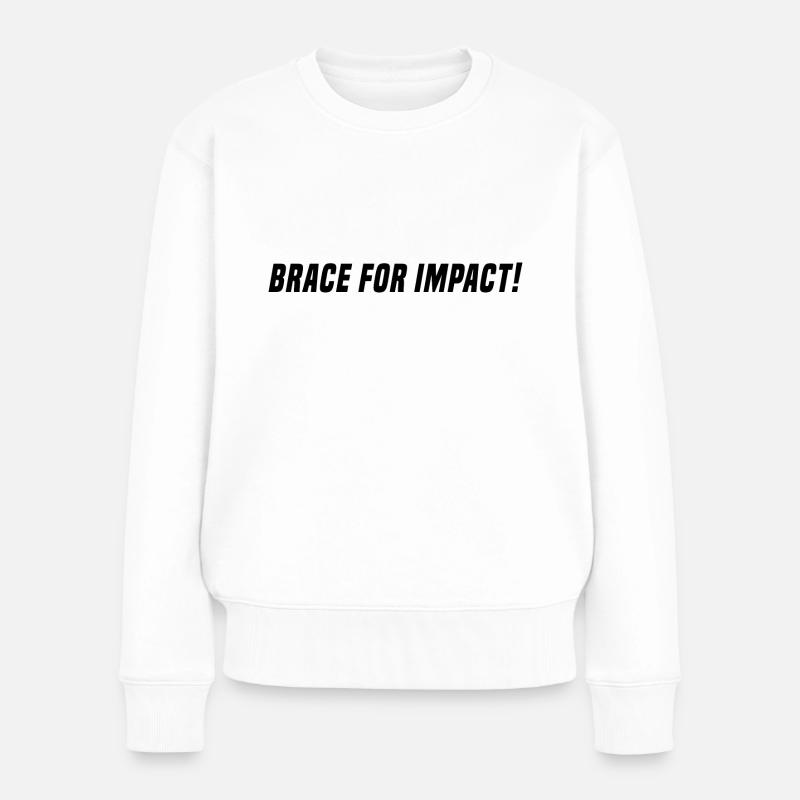 CONTRE-BRET POUR L’IMPACT - noir - Pull Premium bio Femme - blanc
