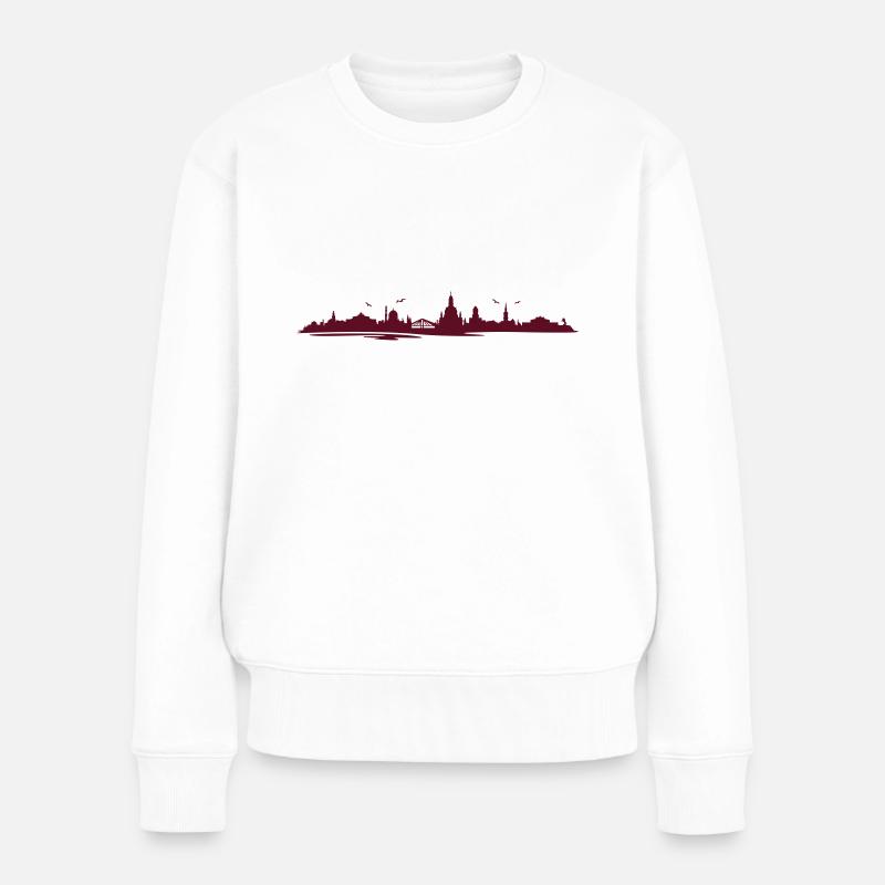 Skyline - Dresden - Frauen Premium Bio Pullover - Weiß