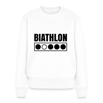 Biathlon tireur d'élite biathlète - Pull Premium bio Femme - blanc - Devant - Julia (174cm)