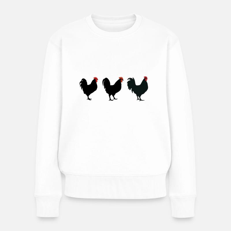 Hühnerrebellen - Frauen Premium Bio Pullover - Weiß