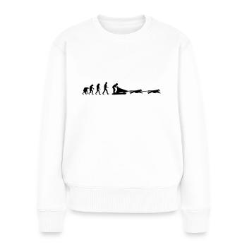 dog sledge evolution - Women's Premium Organic Jumper - white - Front - Julia (174cm)
