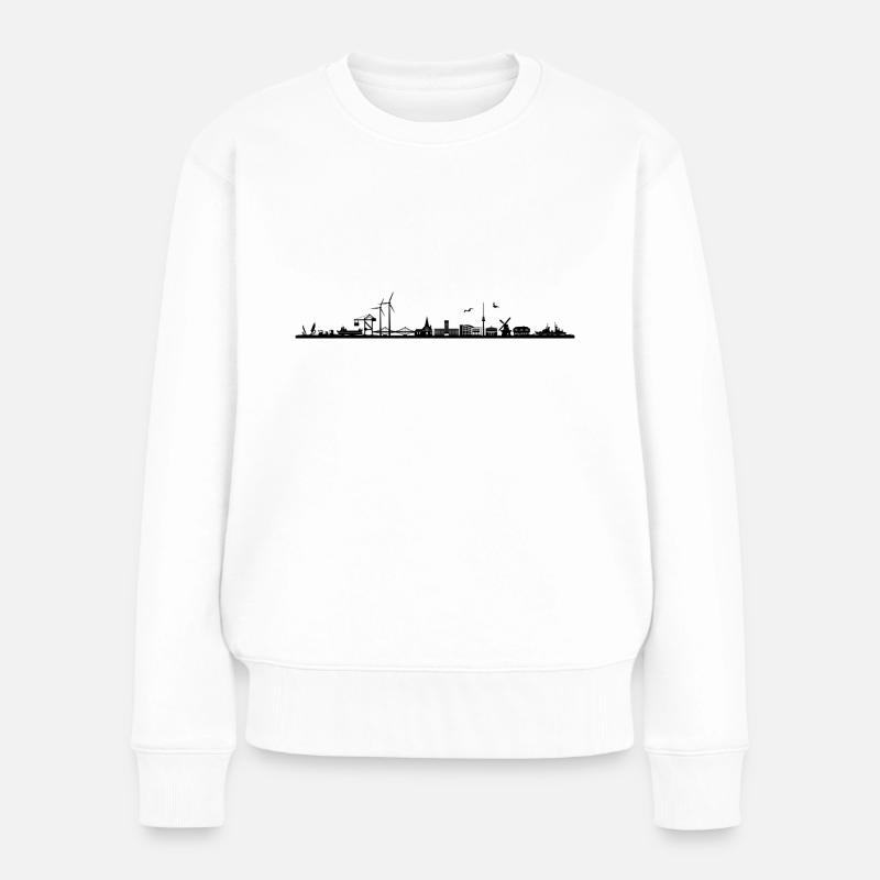Skyline - Küste Wilhelmshaven - Frauen Premium Bio Pullover - Weiß