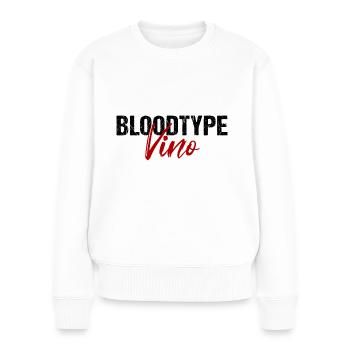 Groupe sanguin Vino Vin Humour Amateurs de vin - Pull Premium bio Femme - blanc - Devant - Julia (174cm)